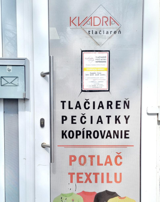 Predajňa KVADRA v Prievidzi